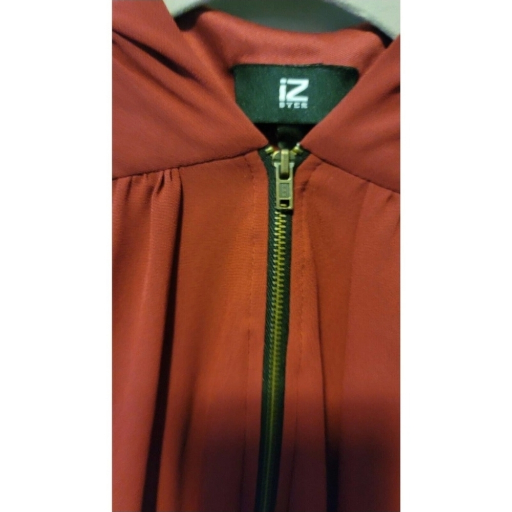 Iz Byer Burnt Orange High Mock Neck 60smini Dress - Picture 6 of 9